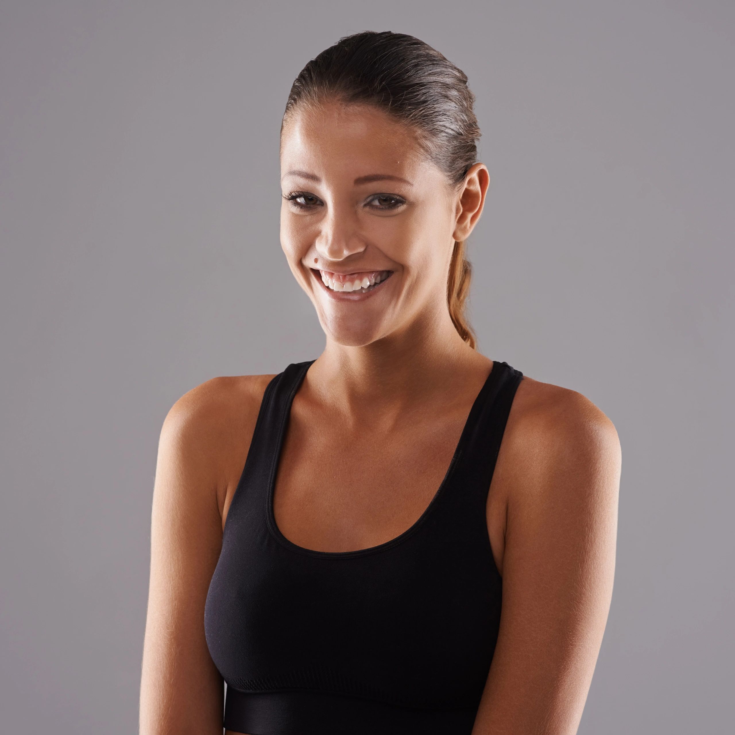 Portrait of a smiling fitness shopper